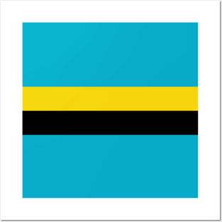 Bahamas Color Block - Blue Black Gold Posters and Art